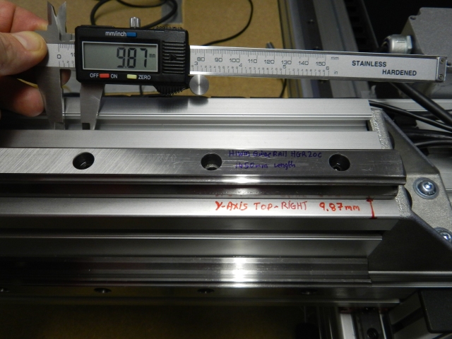 Y-axis misaligned - Right side of HIWIN Linear rail